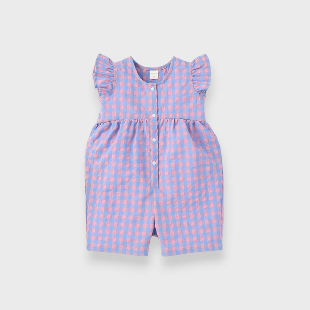 BABY GINGHAM RUFFLE ROMPER (90CM)