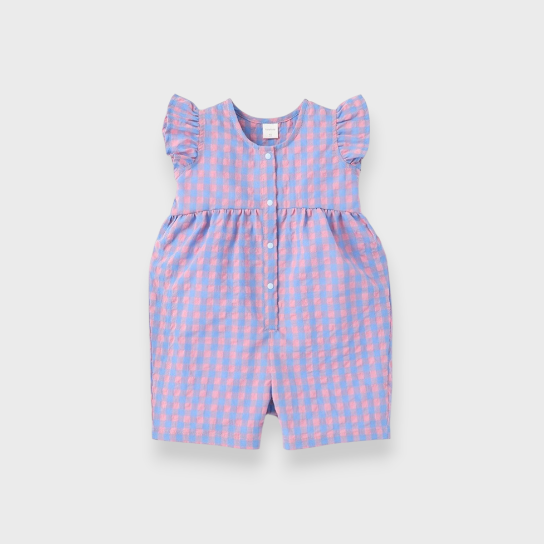 BABY GINGHAM RUFFLE ROMPER (90CM)