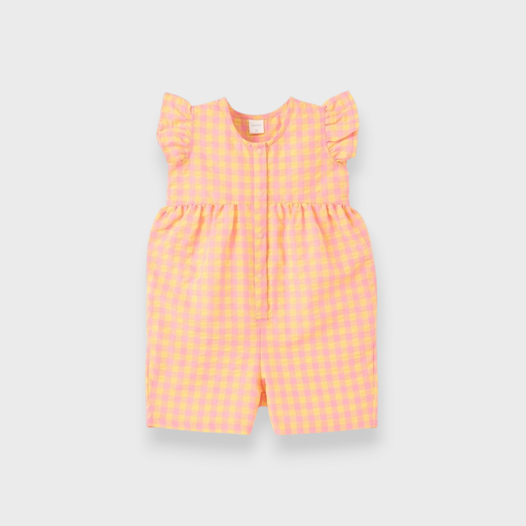 BABY GINGHAM RUFFLE ROMPER (90CM)