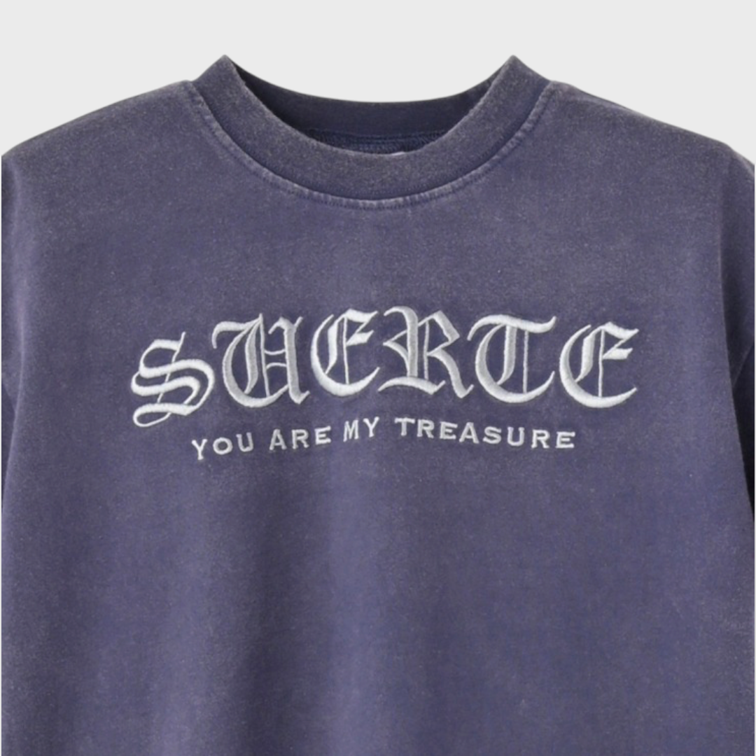 KIDS WASHED-LOOK SHORT-SLEEVE T-SHIRT WITH GOTHIC LOGO EMBROIDERY (100–120 CM)