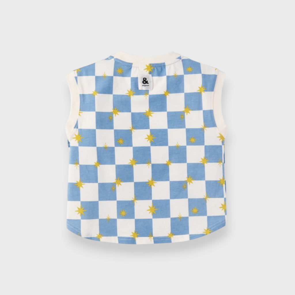 KIDS CHECKERED STAR T-SHIRT (100–120CM)