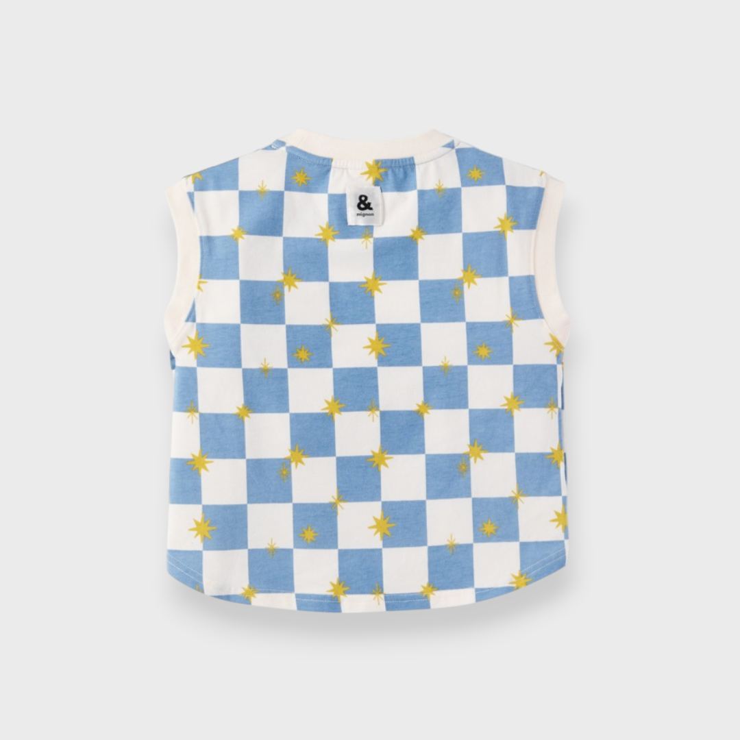 KIDS CHECKERED STAR T-SHIRT (100–120CM)