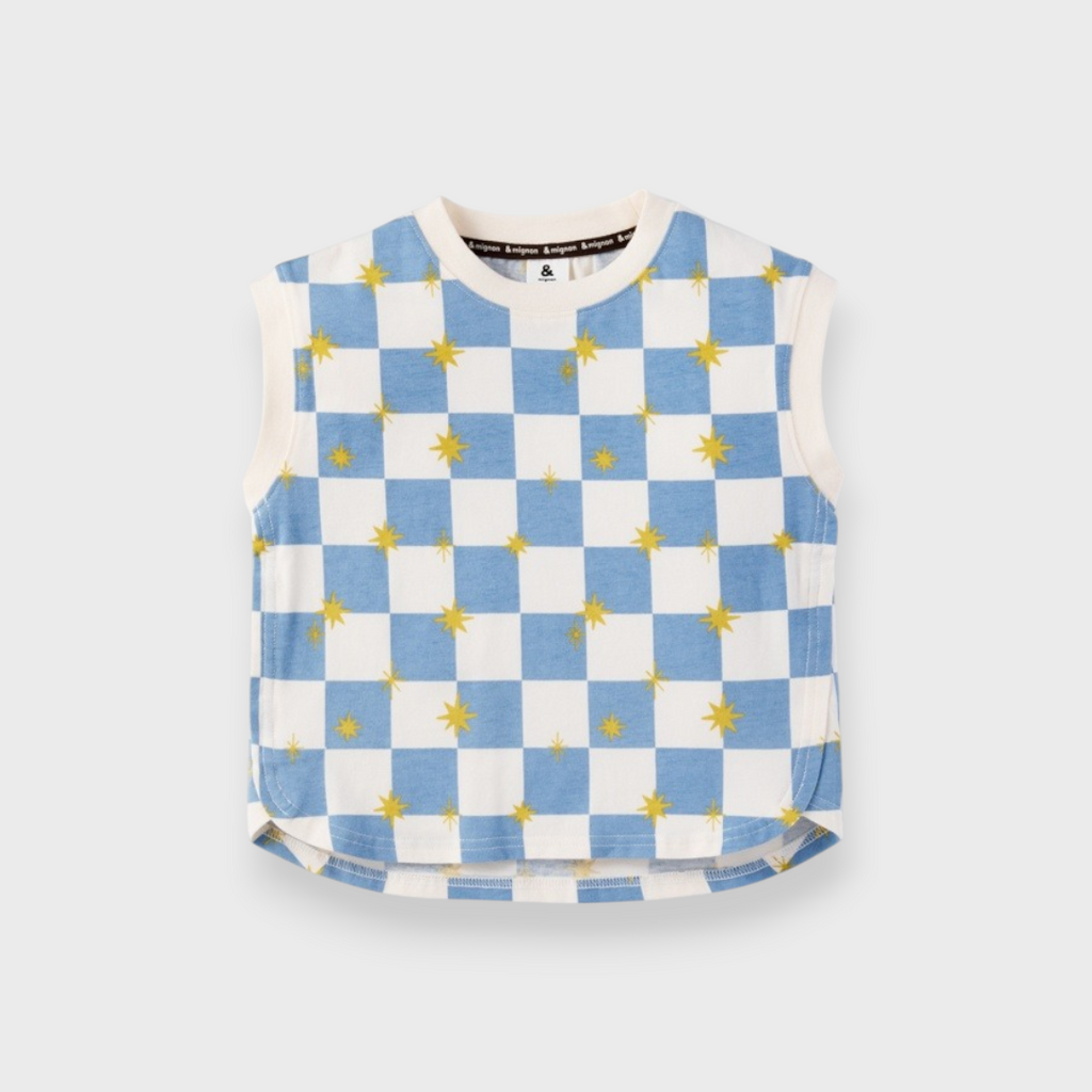 KIDS CHECKERED STAR T-SHIRT (100–120CM)