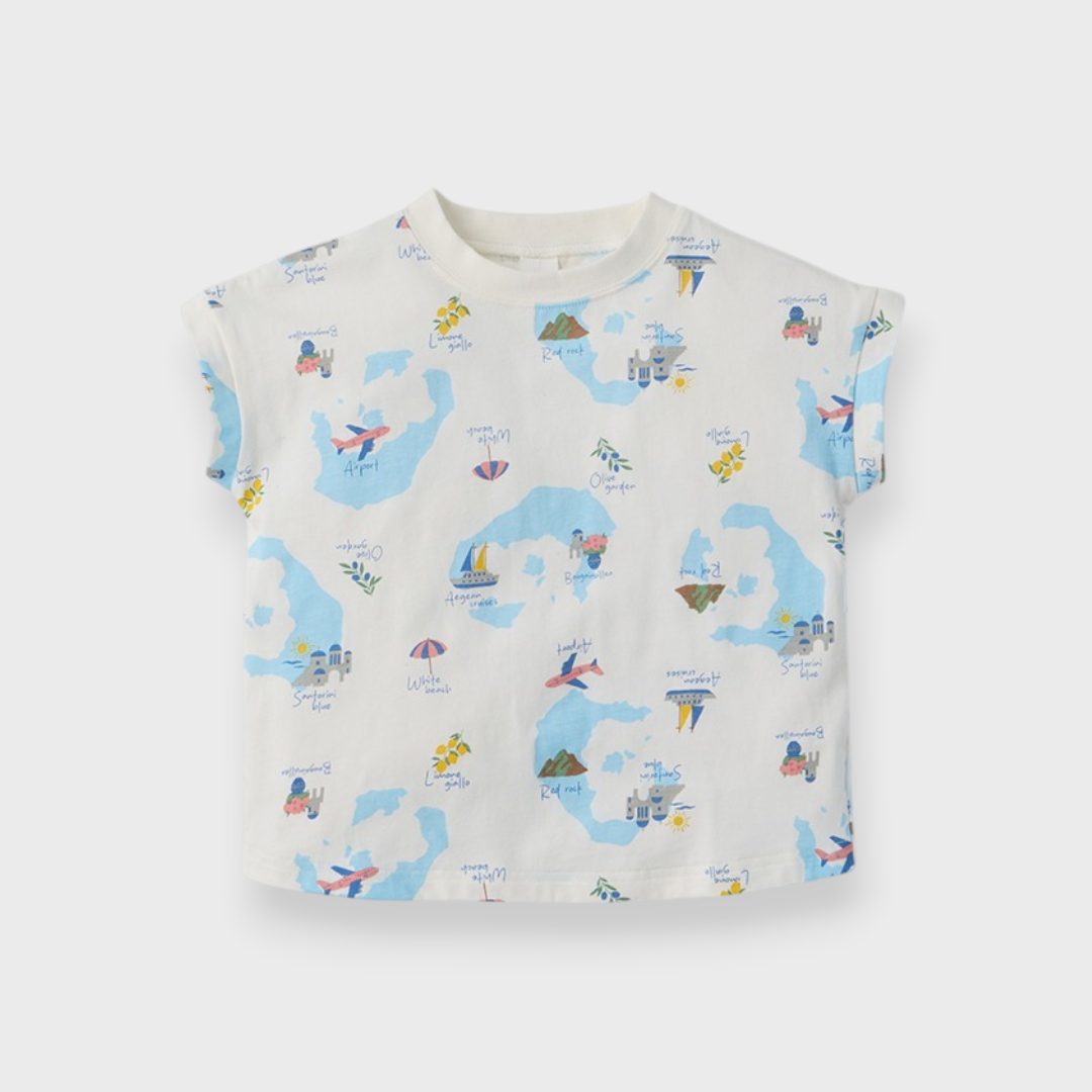 Kids (Size 90cm) Aegean Map Resort Tee