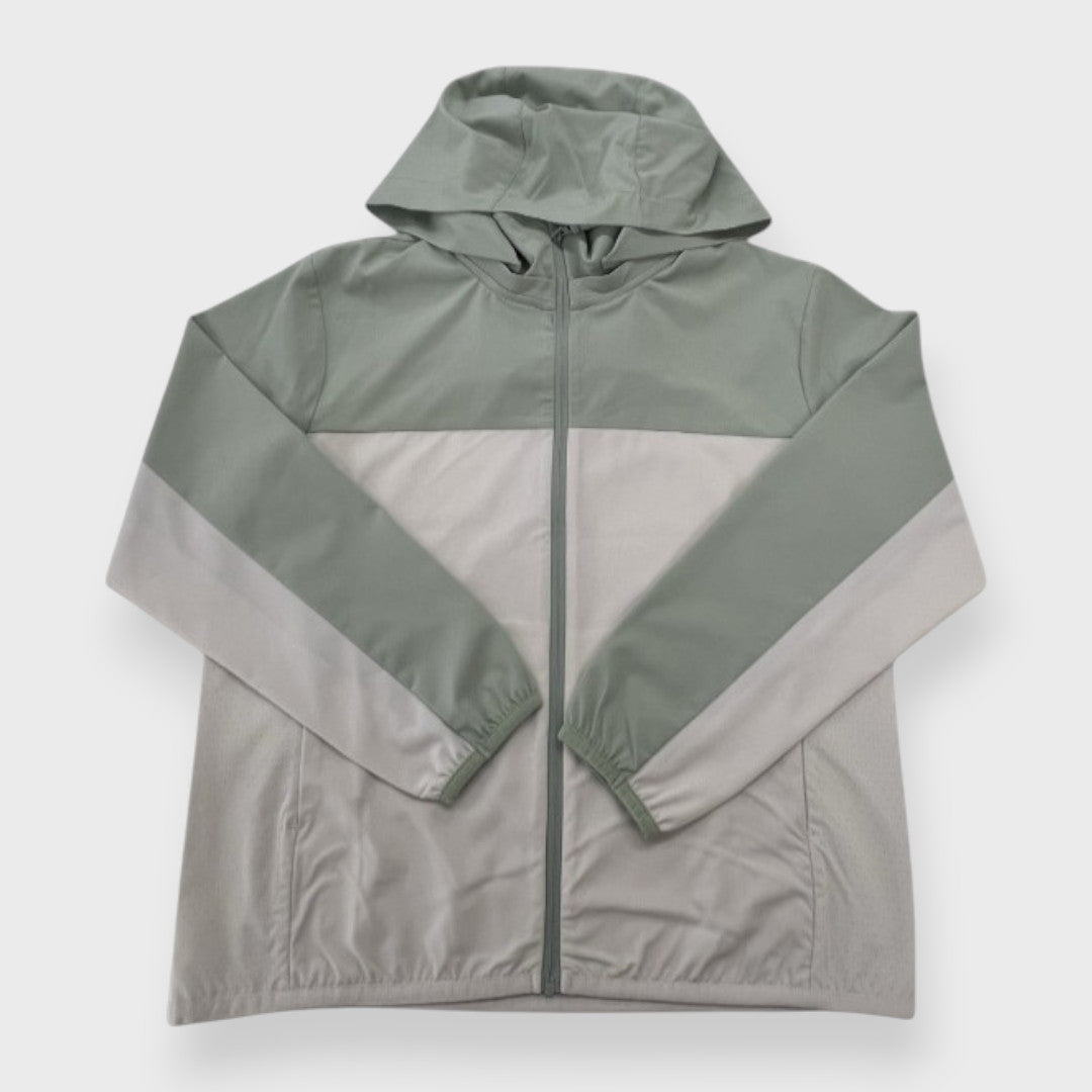 GEOMETRIC COLORBLOCK KIDS ZIP PARKA (110–120cm)