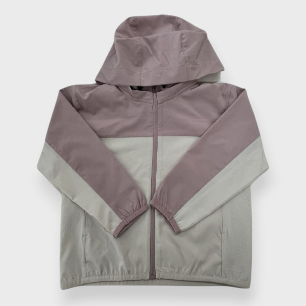 GEOMETRIC COLORBLOCK KIDS ZIP PARKA (110–120cm)