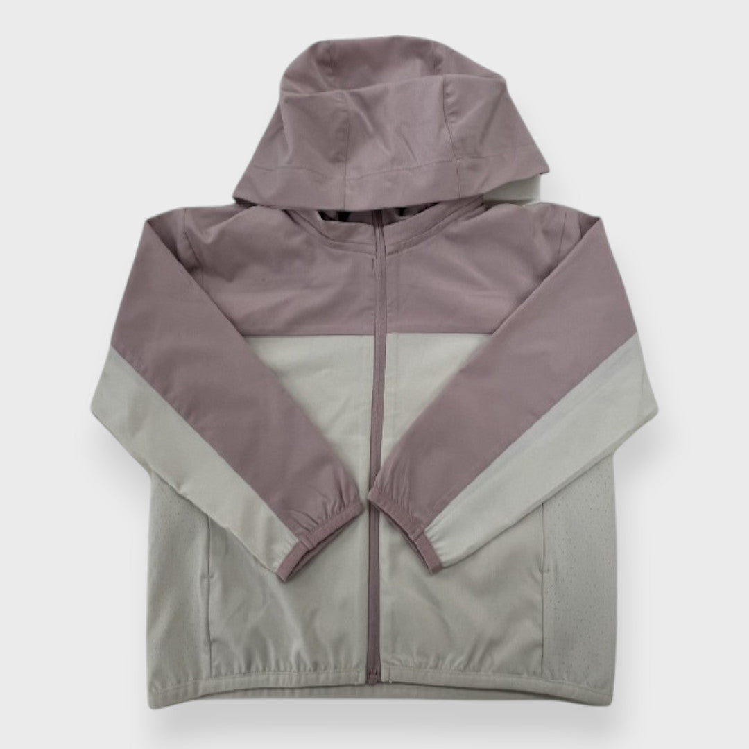 GEOMETRIC COLORBLOCK KIDS ZIP PARKA (110–120cm)