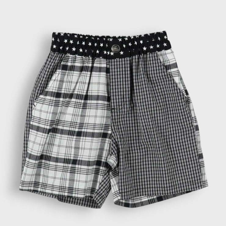 PATCHWORK CHECK HALF PANTS (100-120CM)