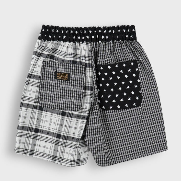 PATCHWORK CHECK HALF PANTS (100-120CM)