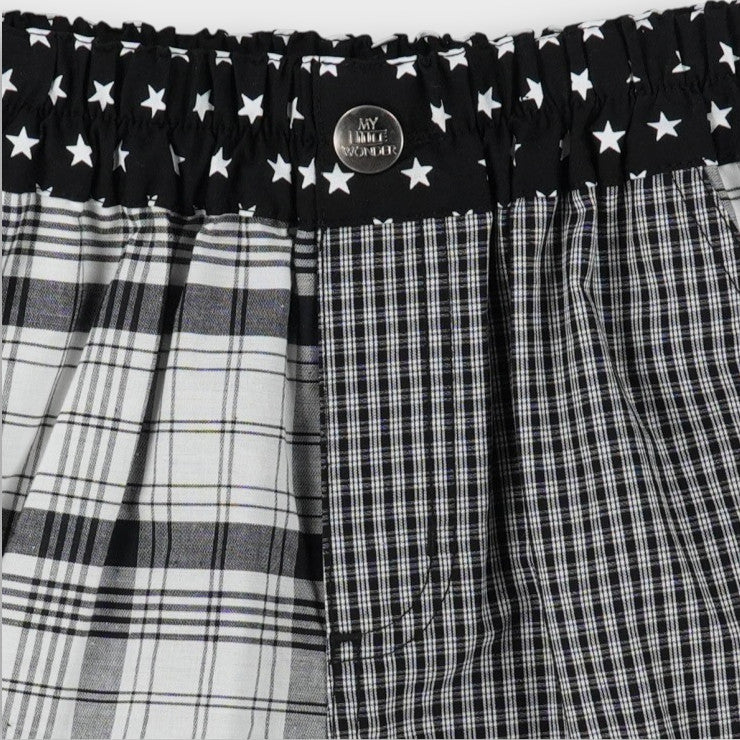 PATCHWORK CHECK HALF PANTS (100-120CM)