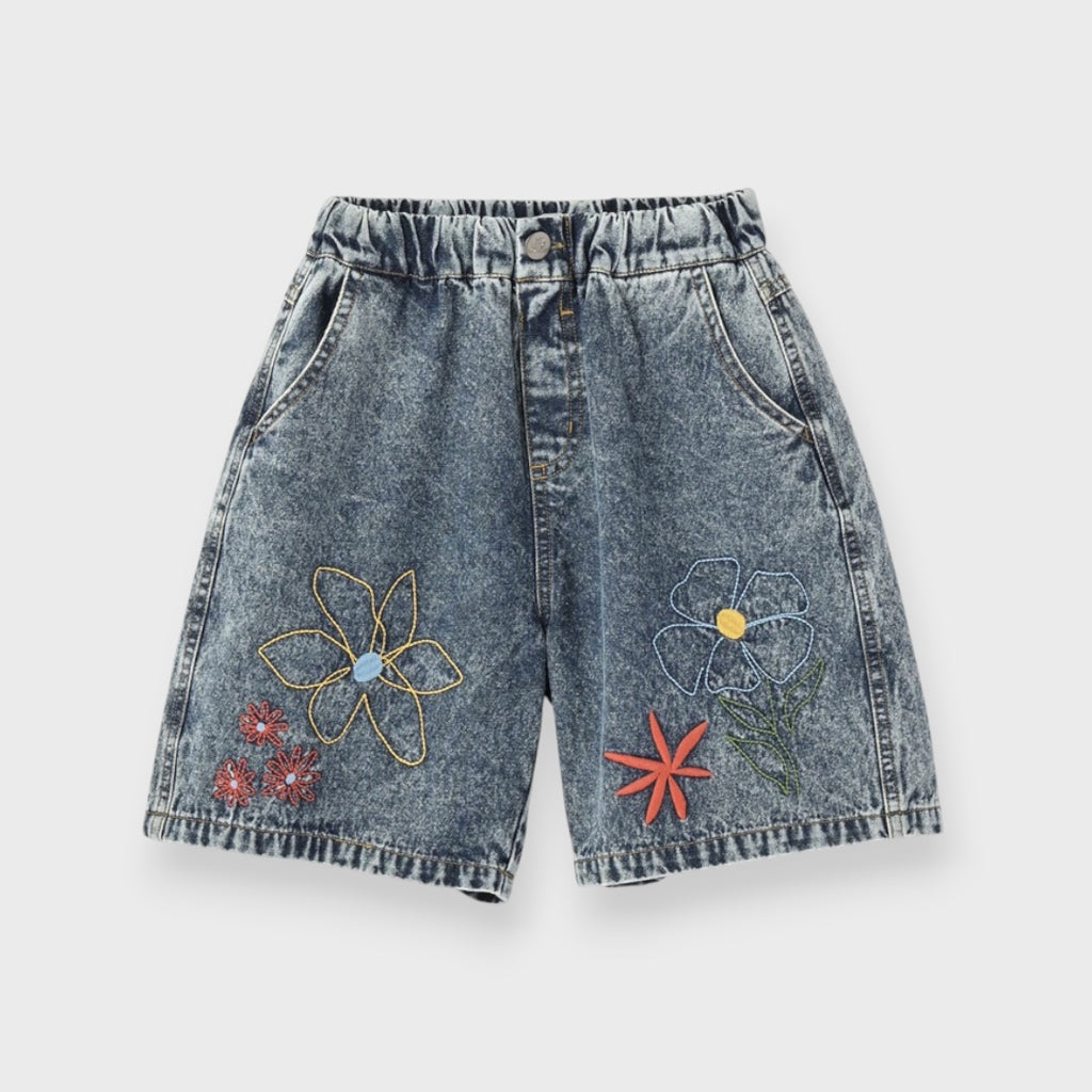 DENIM HAND-STITCH SHORT PANTS (130CM）