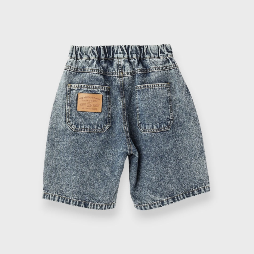 DENIM HAND-STITCH SHORT PANTS (100～120CM）