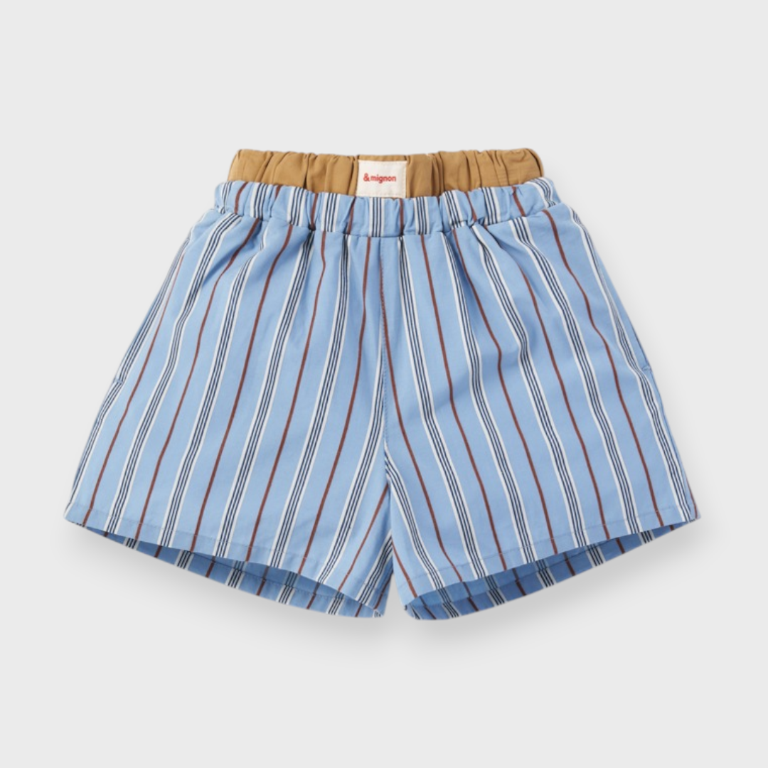 KIDS BLUE STRIPED SHORTS (100–120CM)