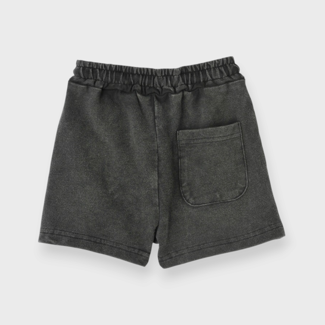 KIDS PIGMENT-DYED SHORTS WITH ELASTIC WAIST (100–120 CM)