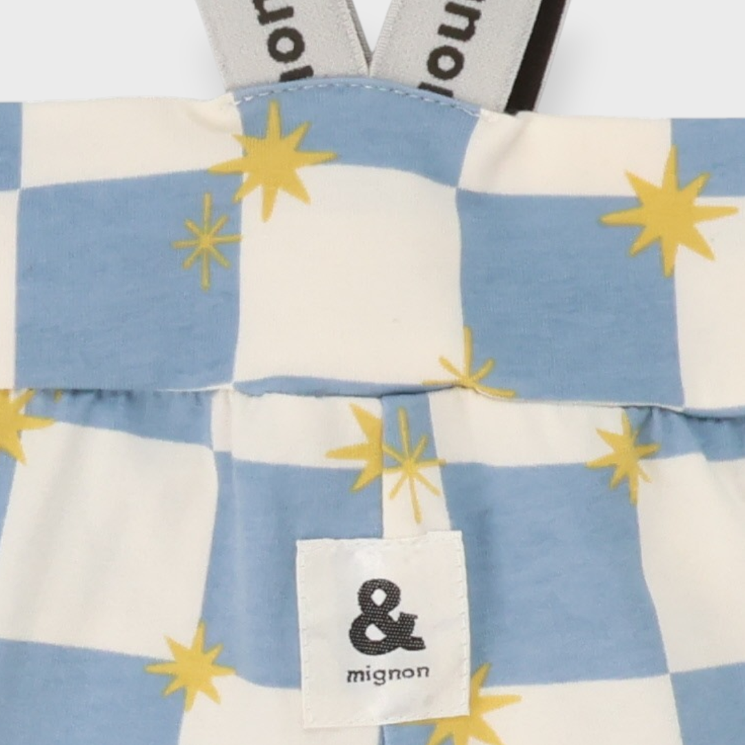 KIDS SUSPENDER CHECKERED STAR PANTS (100–120CM)