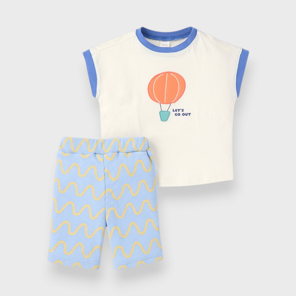 KIDS HOT AIR BALLOON T-SHIRT & WAVY SHORTS SET (100–120CM)