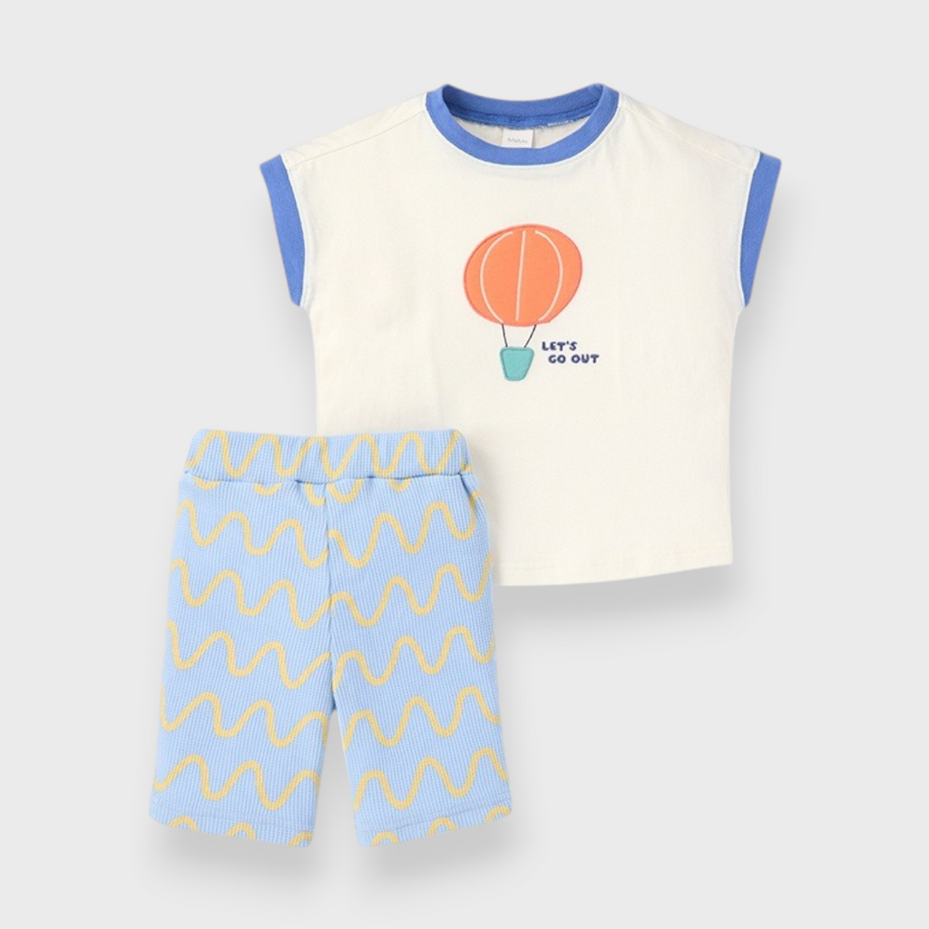 KIDS HOT AIR BALLOON T-SHIRT & WAVY SHORTS SET (100–120CM)