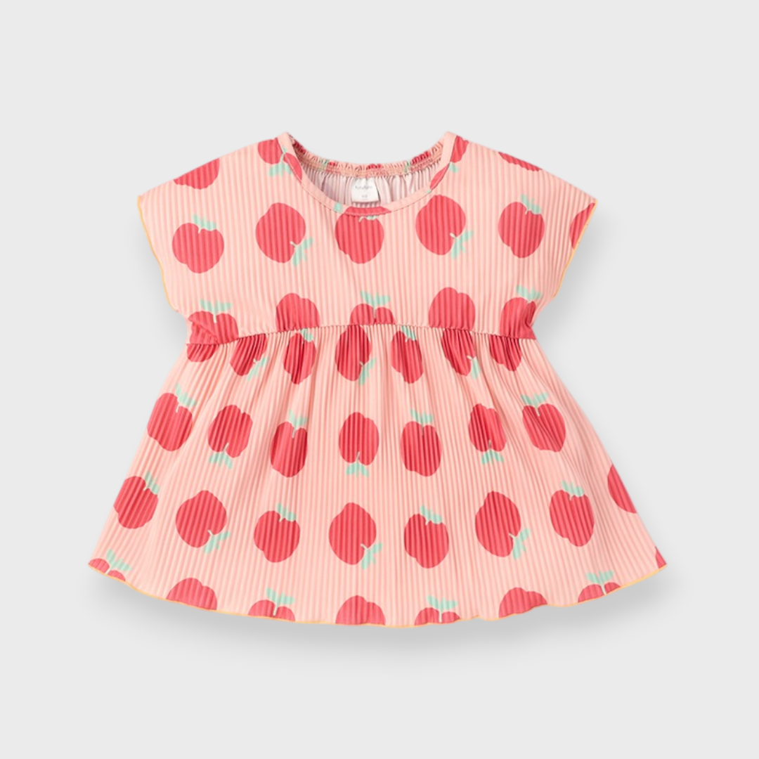 KIDS APPLE PRINT TUNIC (100–120CM・FUTAFUTA)