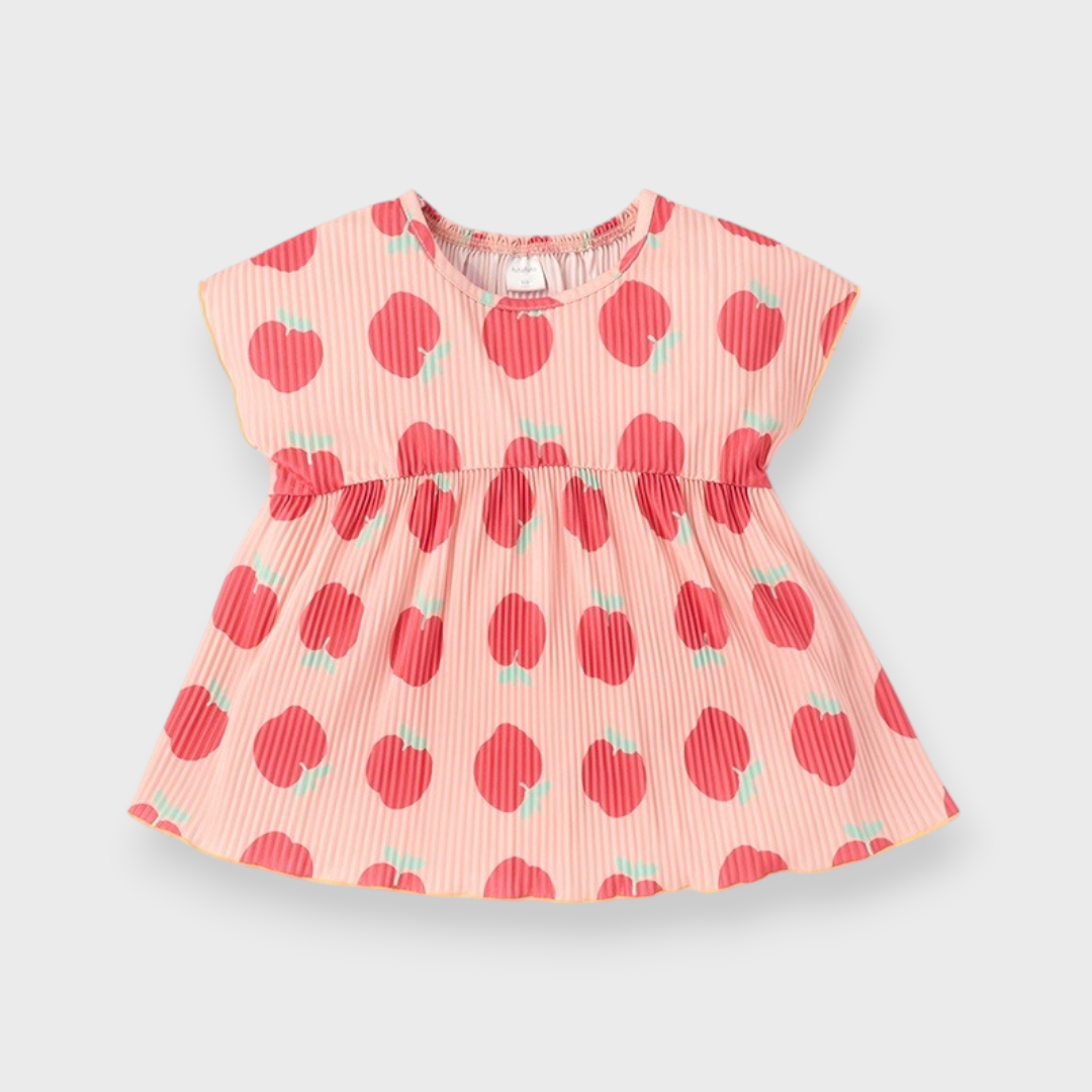 KIDS APPLE PRINT TUNIC (100–120CM・FUTAFUTA)