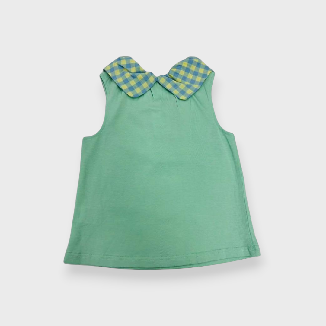 KIDS GINGHAM COLLAR TANK TOP (100–120CM)