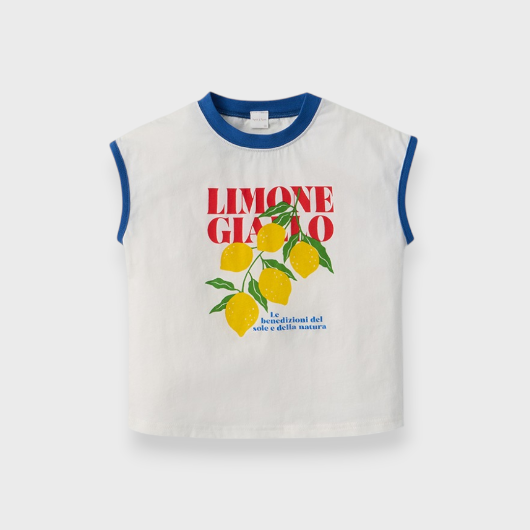 Kids (Size 100–120cm) Limone Giallo Ringer Tee
