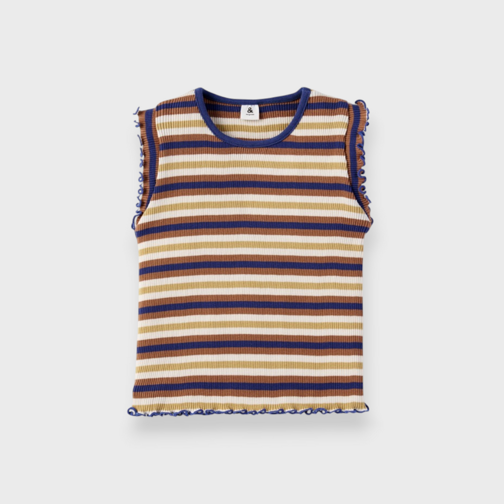 KIDS STRIPED T-SHIRT & CAMISOLE SET (100–120CM)