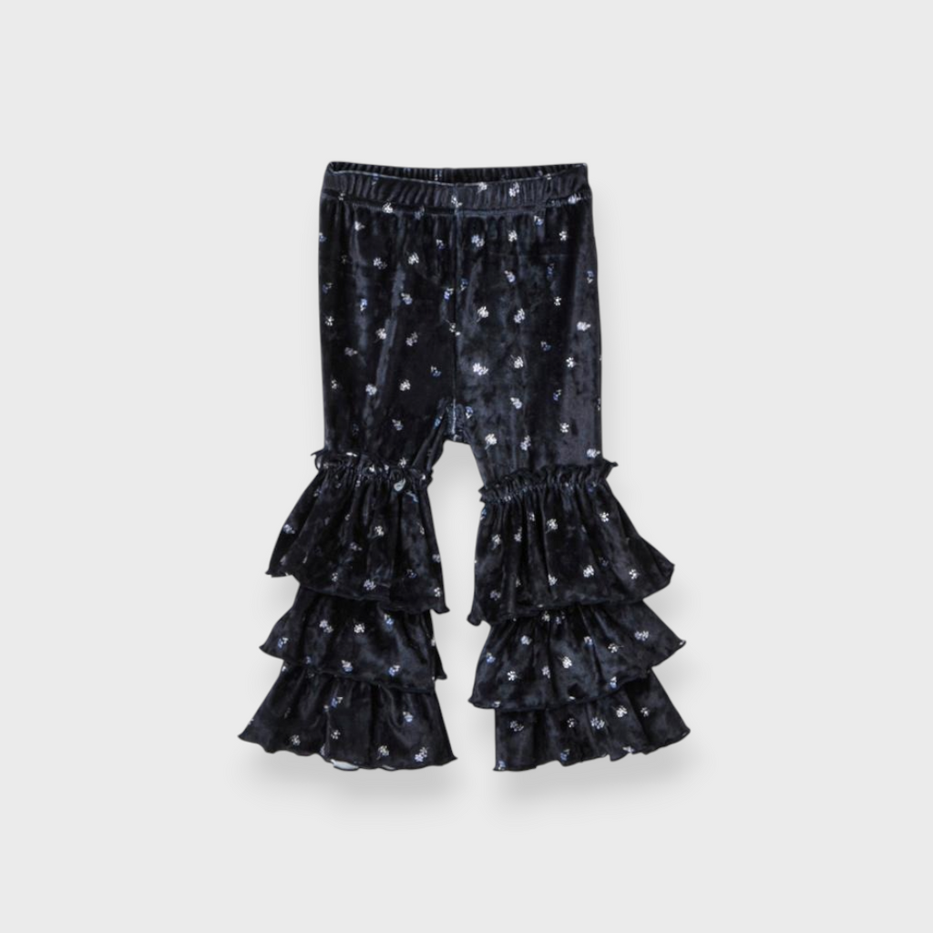 KIDS &MIGNON FLORAL PRINT TRIPLE-TIER RUFFLE FLARED PANTS (100CM)