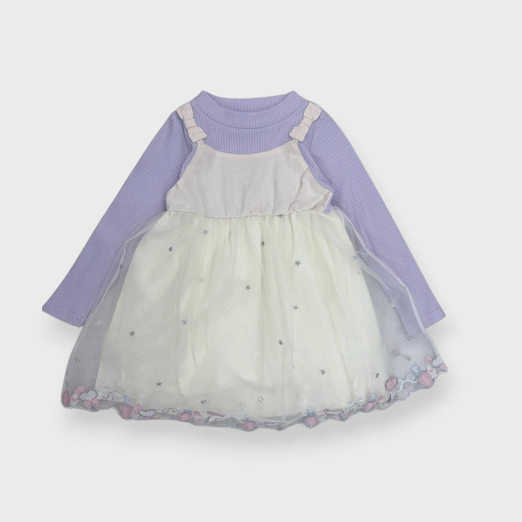 KIDS COSMETIC EMBROIDERED TULLE DRESS (100-120CM)