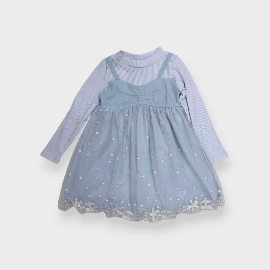 KIDS AMUSEMENT PARK EMBROIDERED TULLE DRESS (100-120CM)