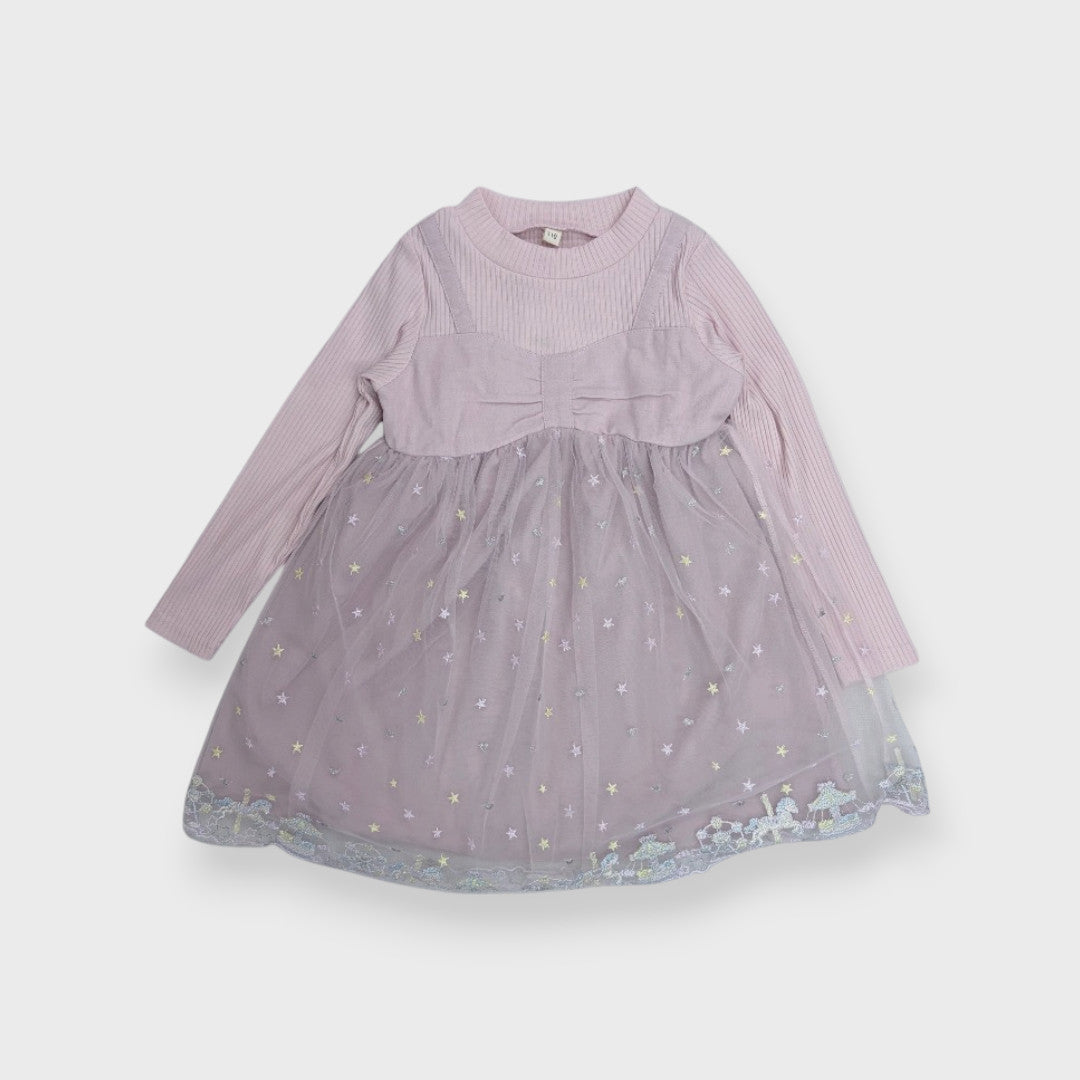 KIDS AMUSEMENT PARK EMBROIDERED TULLE DRESS (100-120CM)