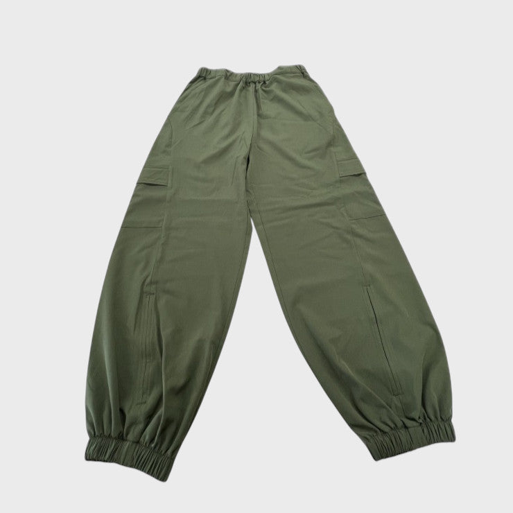 RELAXED SOLID JUNIOR CARGO JOGGER PANTS (130–160cm)