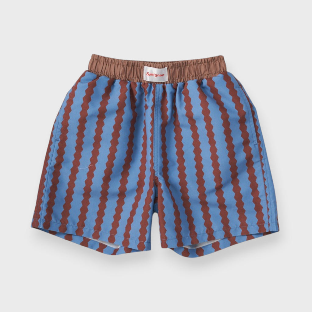 WAVE PATTERN KIDS SWIM SHORTS (100-120cm)