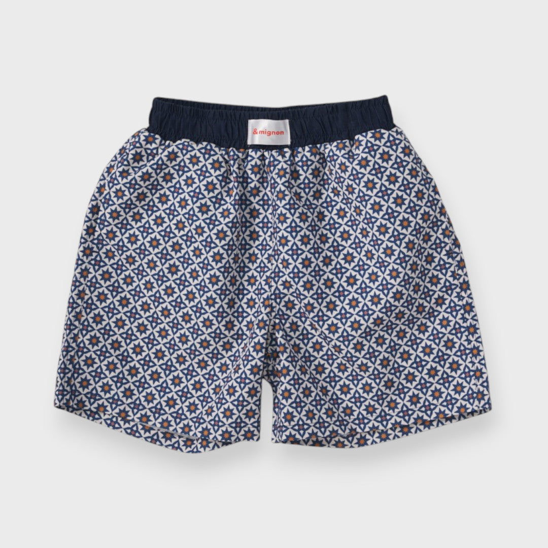 GEOMETRIC COLOR-WAIST KIDS SWIM SHORTS (100-120cm)
