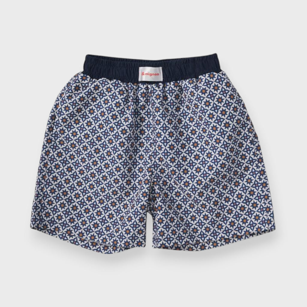 GEOMETRIC COLOR-WAIST KIDS SWIM SHORTS (100-120cm)