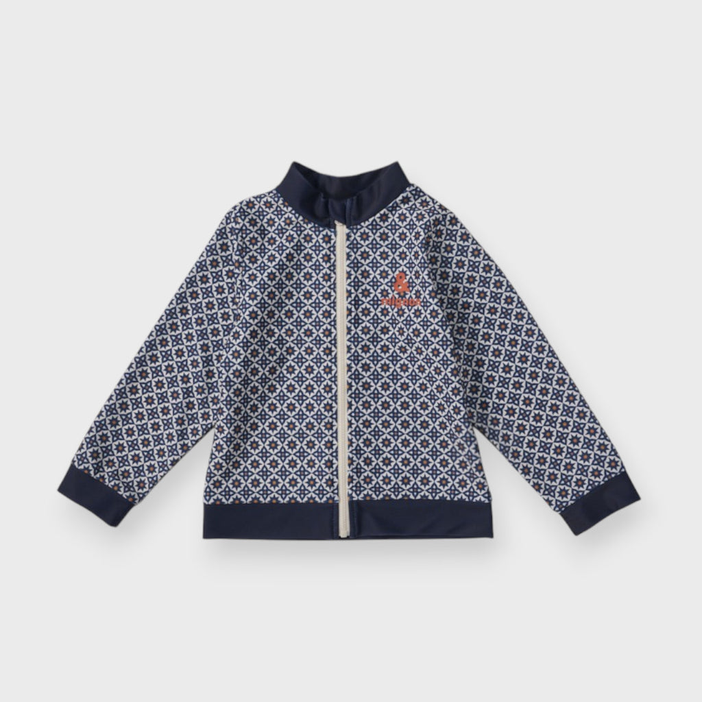 GEOMETRIC COLOR-BLOCK KIDS RASH GUARD (100-120cm)