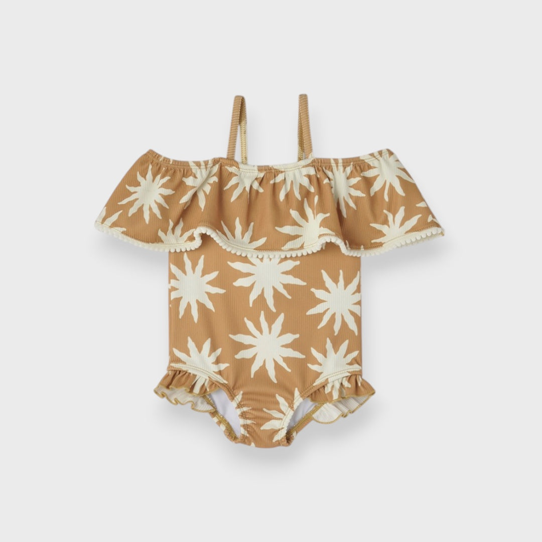 CALM PATTERN POMPOM KIDS SWIMWEAR (100-120cm)