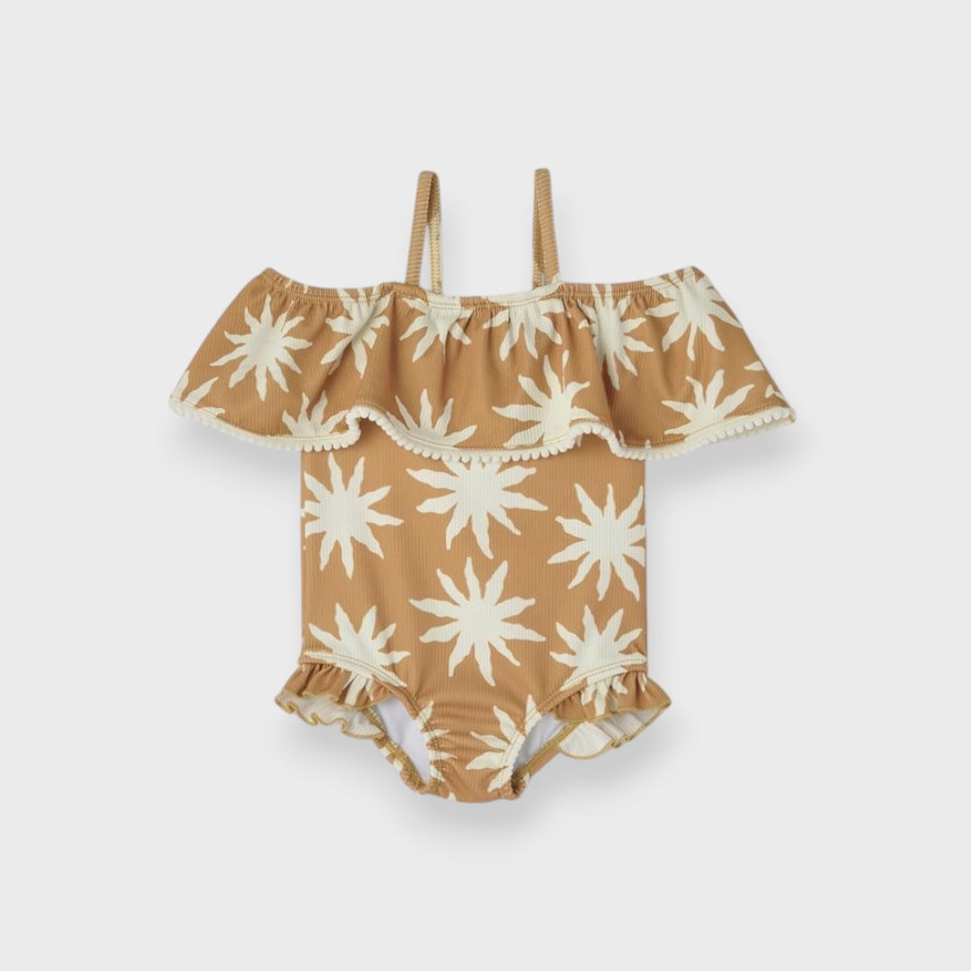 CALM PATTERN POMPOM KIDS SWIMWEAR (100-120cm)