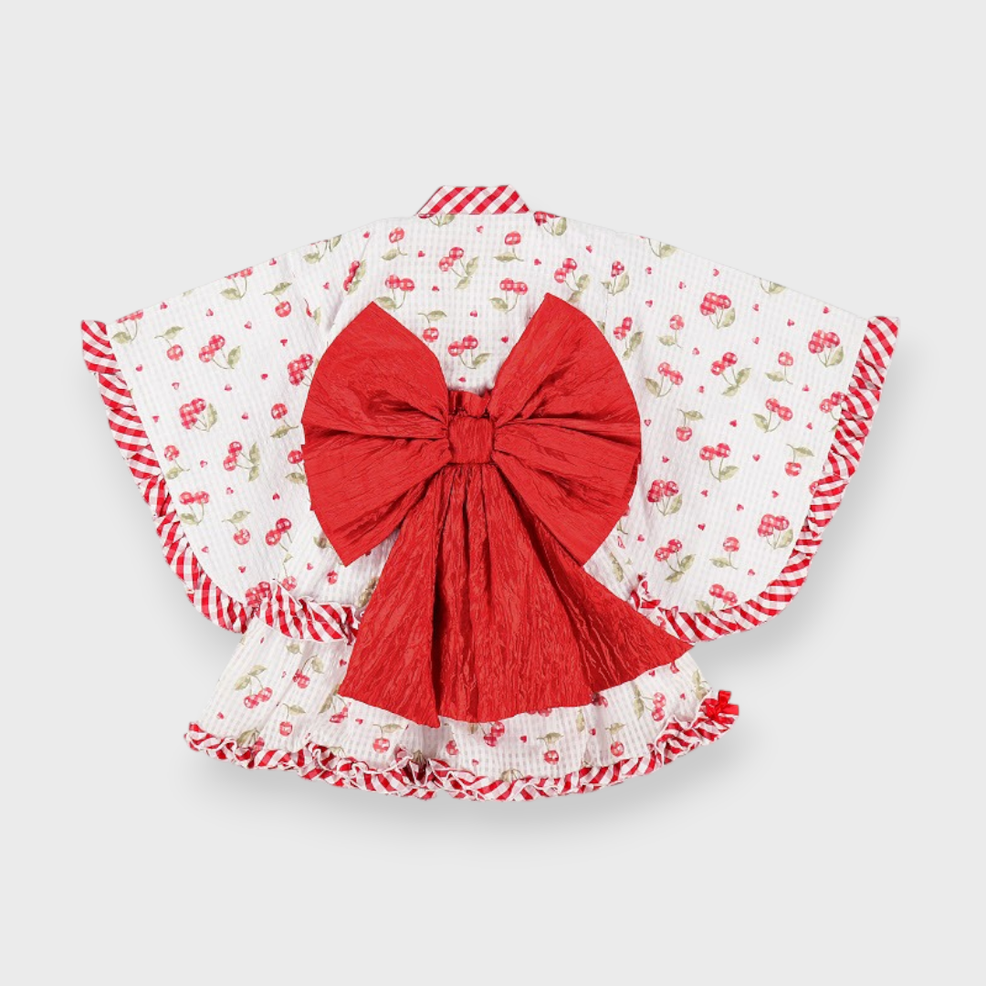 KIDS CHERRY PRINT YUKATA DRESS (110–130CM)