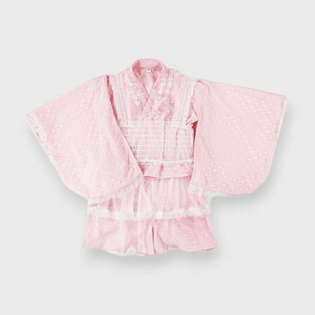 KIDS HEART LACE YUKATA DRESS (110–130CM)