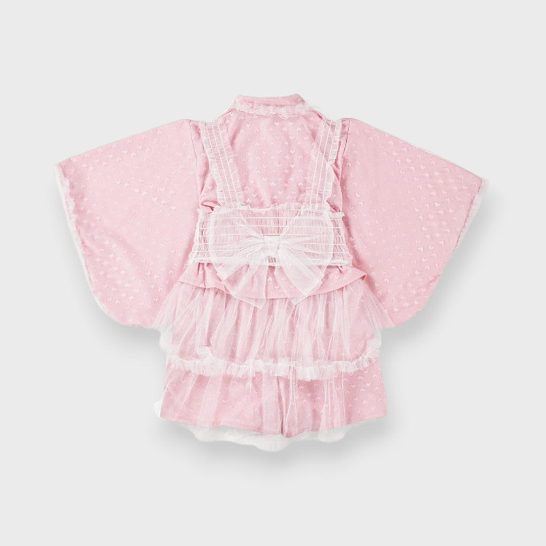 KIDS HEART LACE YUKATA DRESS (110–130CM)