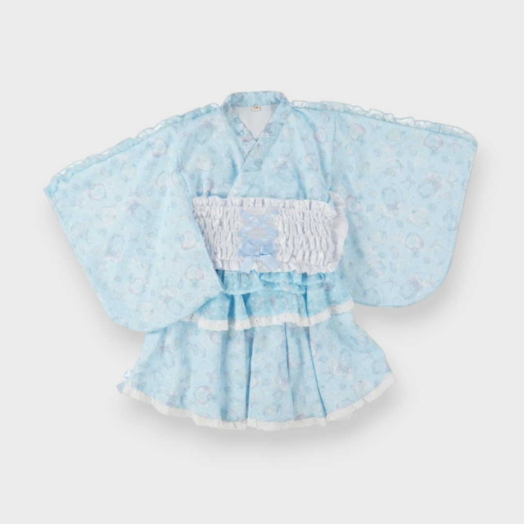 KIDS DREAMY KAWAII PRINT YUKATA DRESS (110–130CM)