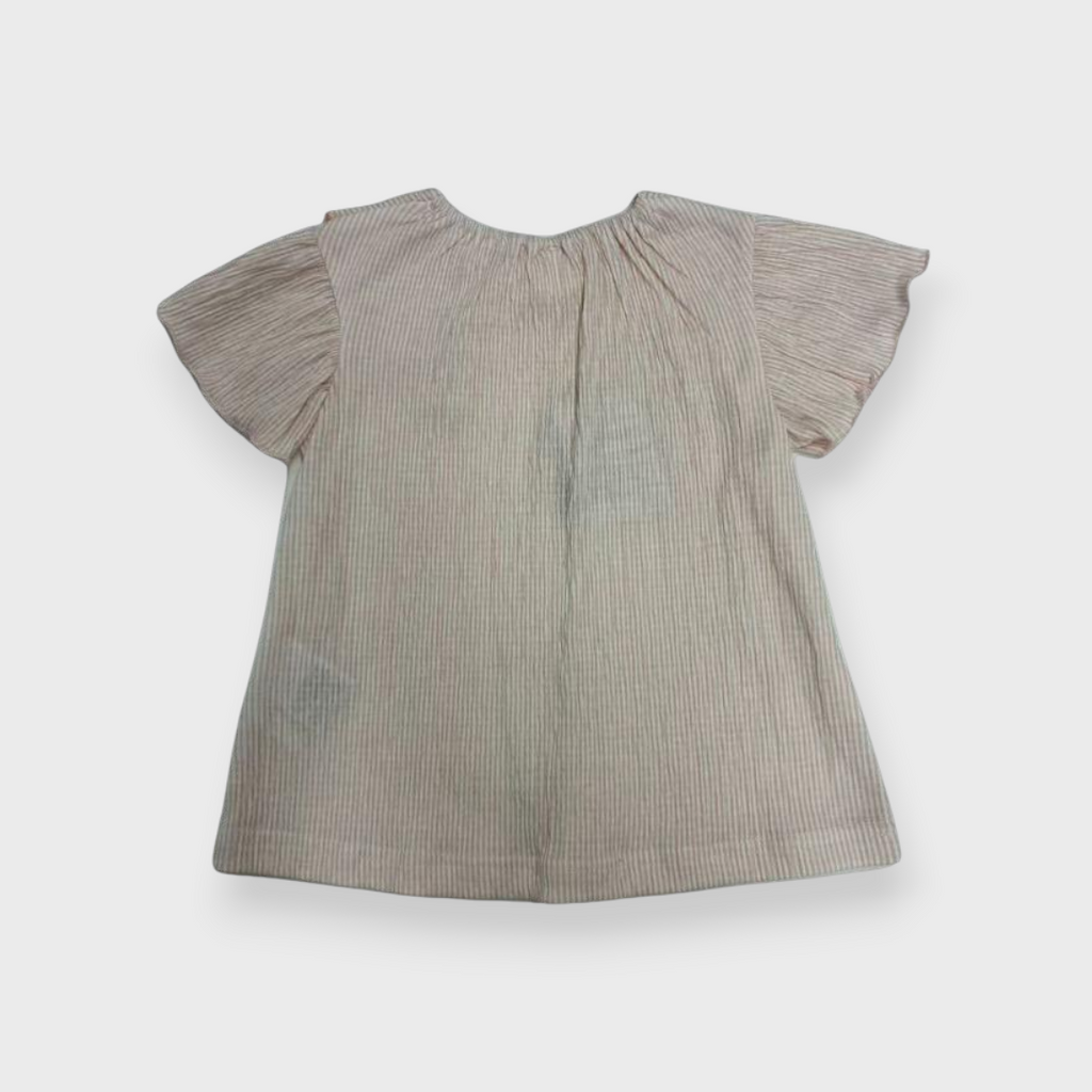 Kids (Size90cm) Pinstripe Tunic with Carousel-Pony Collar
