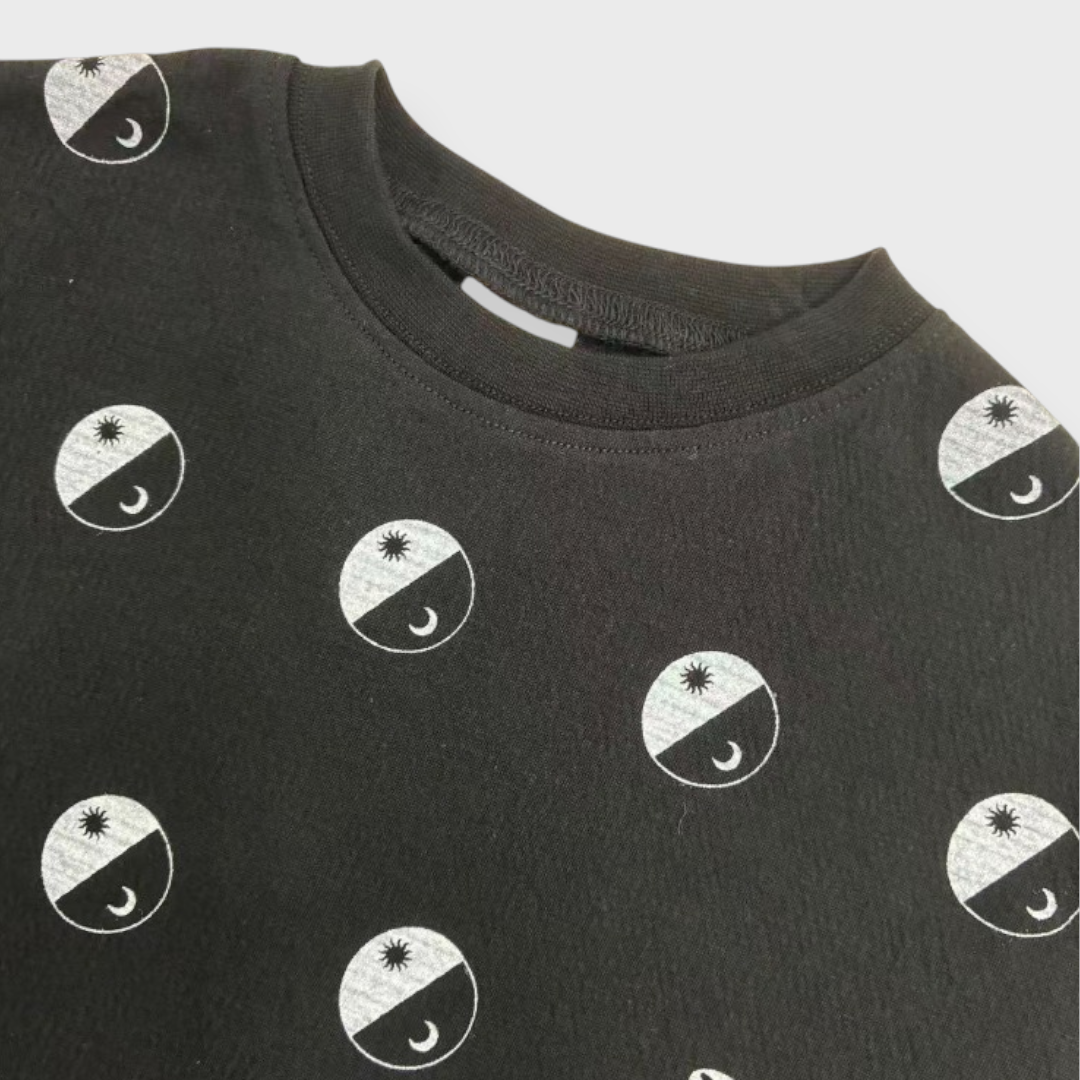 Kids (Size90cm) Sun & Moon Emblem Tee (Black)