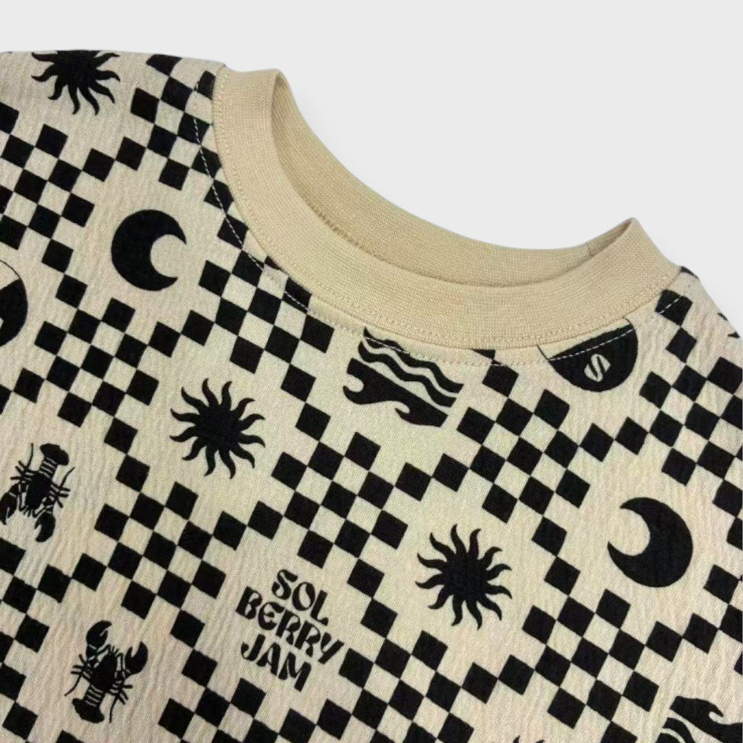 Baby (Size90cm) Checkerboard Marine-Icon Tee