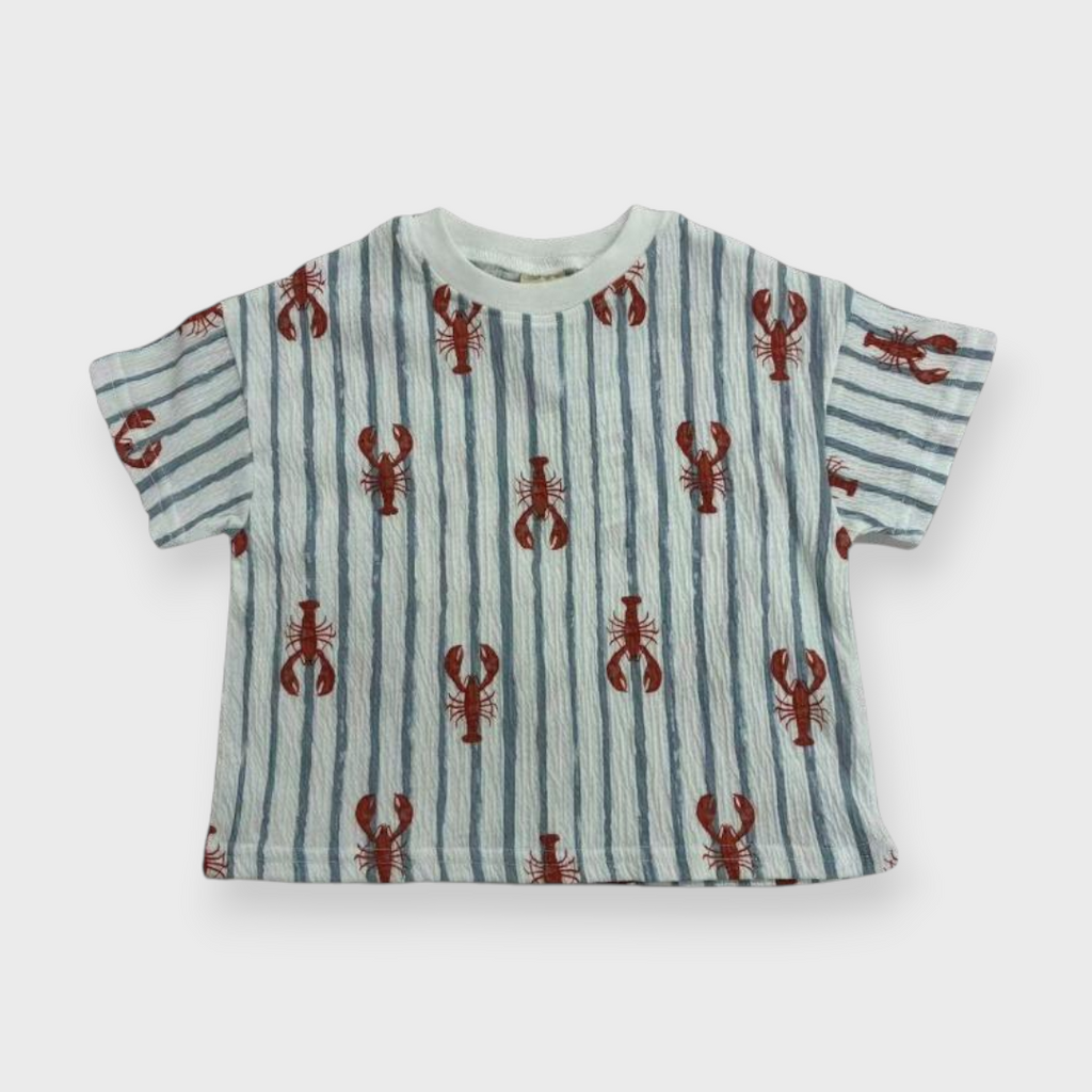 Kids (Size90cm) Seersucker Lobster-Print Tee
