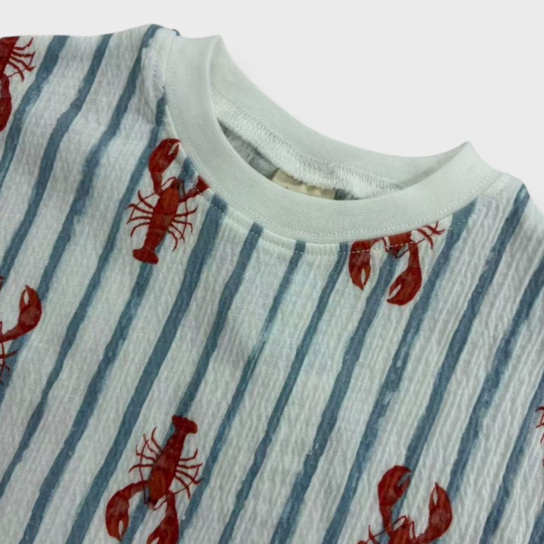 Kids (Size90cm) Seersucker Lobster-Print Tee