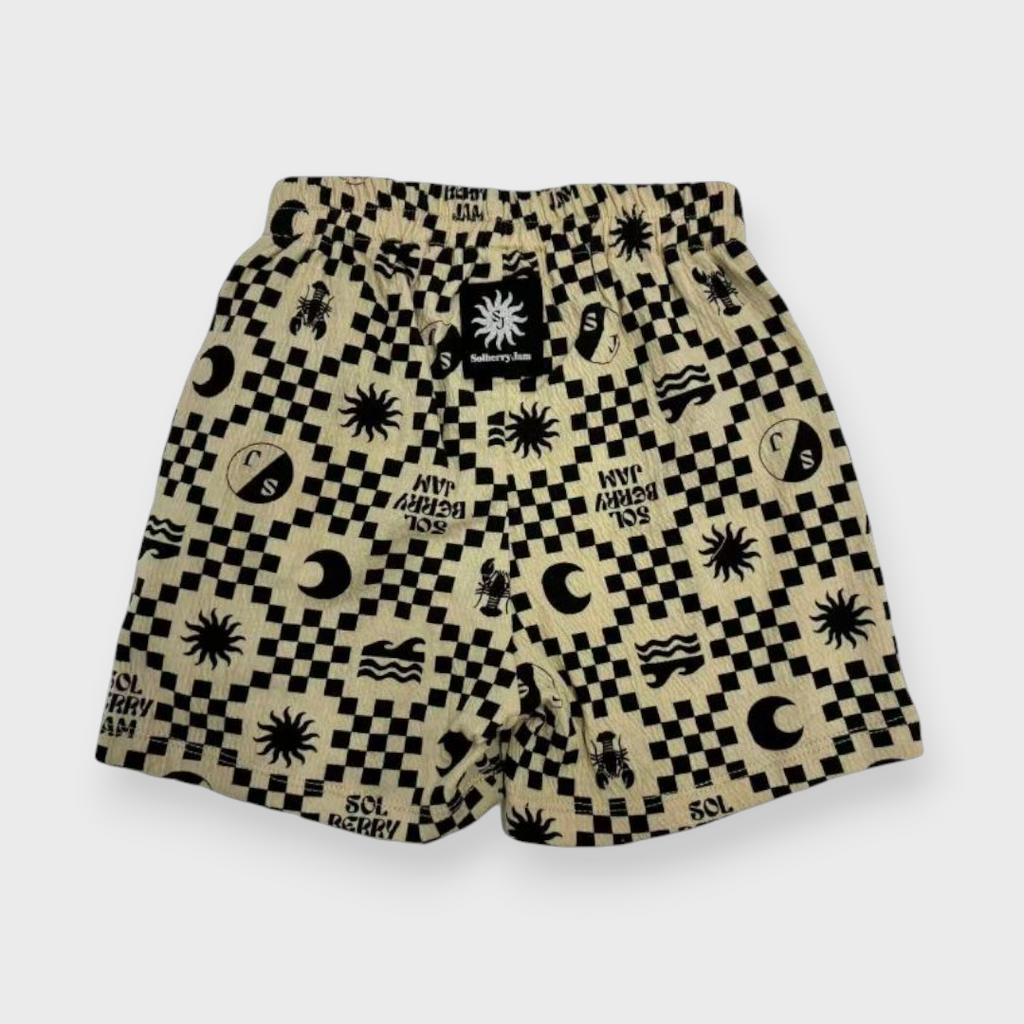 Kids (Size90cm) Checkerboard Marine-Icon Shorts