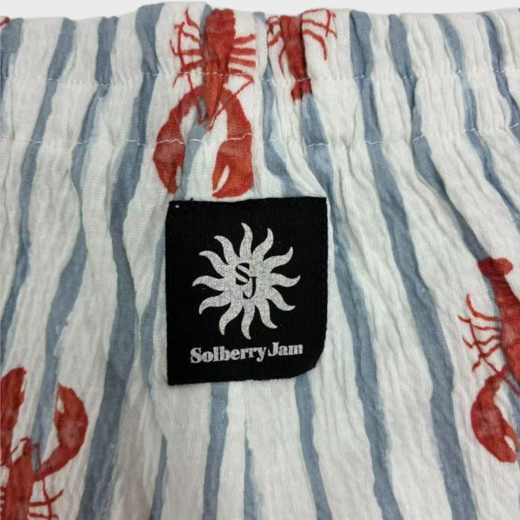 Kids (Size90cm) Seersucker Lobster-Print Shorts