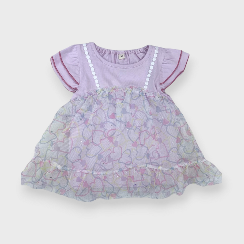 Kids (Size130cm) Heart Peplum Pullover