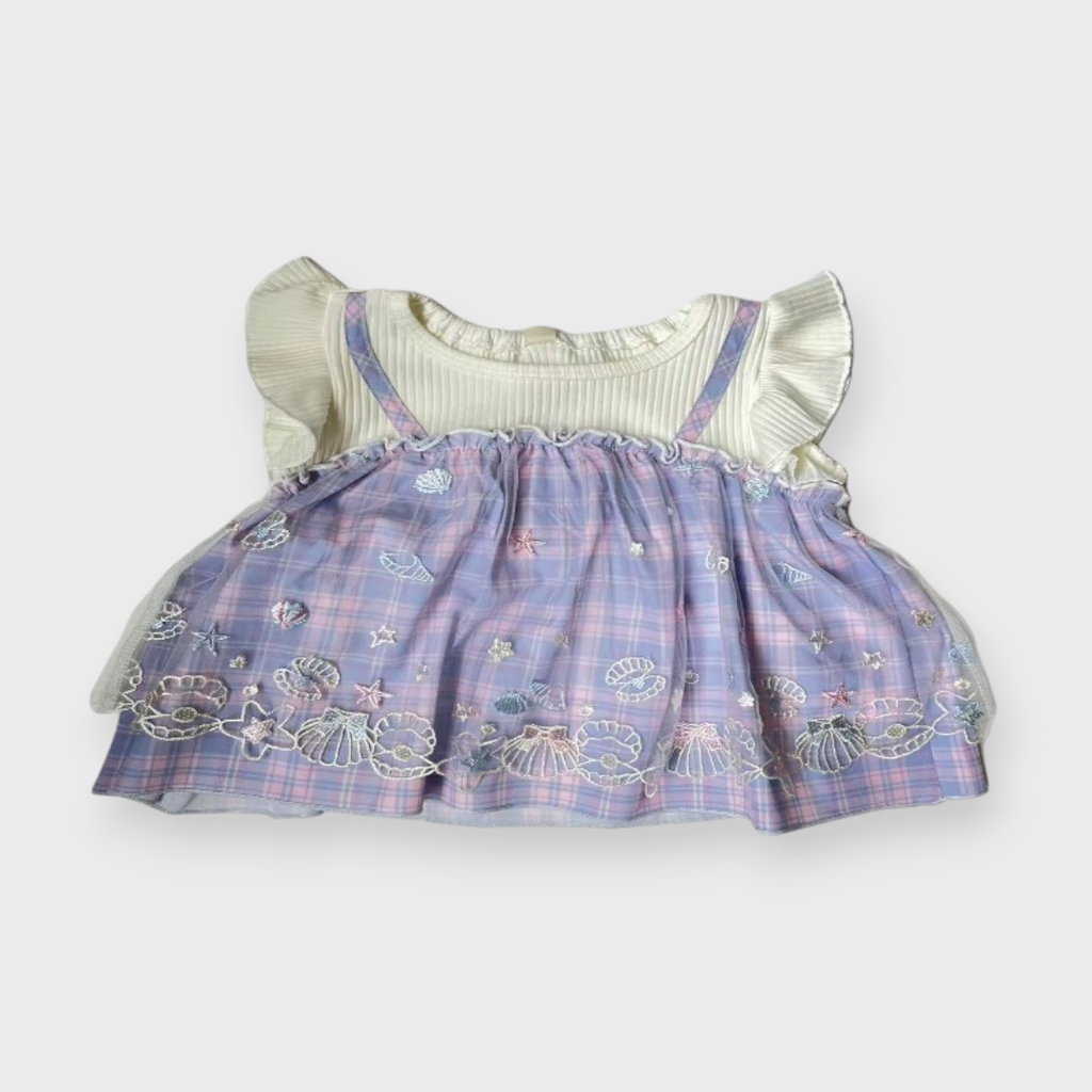 Kids (Size90cm) Seashell Peplum Pullover